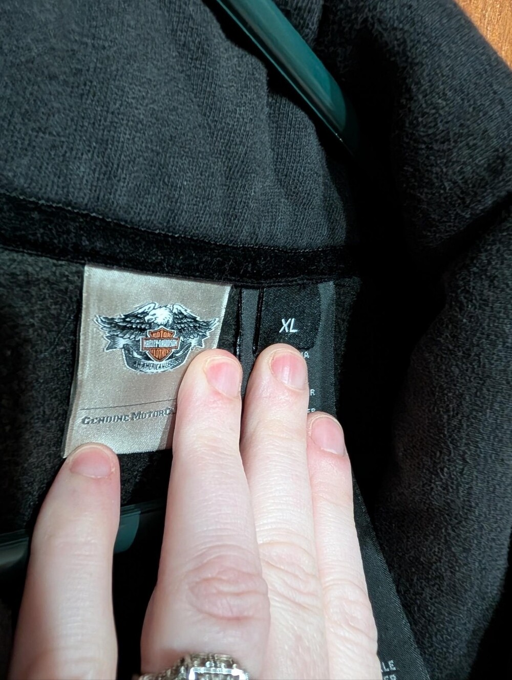 Harley-Davidson Embroidered Fleece Faded Black Pea Coat - XL - Picture 4 of 8